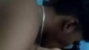 Desi teen lies with naked XXX titties while guy licks her sex nipples