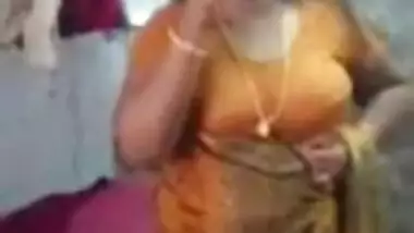 Satin Silk Saree Saraswathi Aunty nude