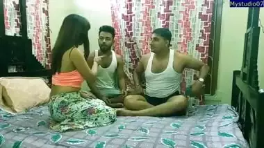 Indian beautiful sister hot threesome sex! Best Hindi group sex