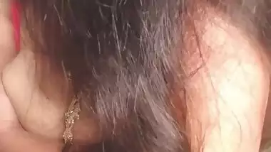 Aunty pressing her big boobs